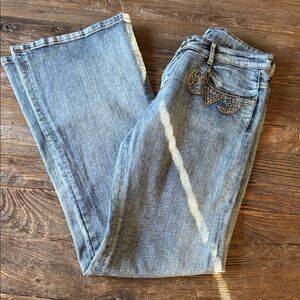 Cache vintage Y2K low rise jeans embellished W 16-17” 32” length Rise 9”